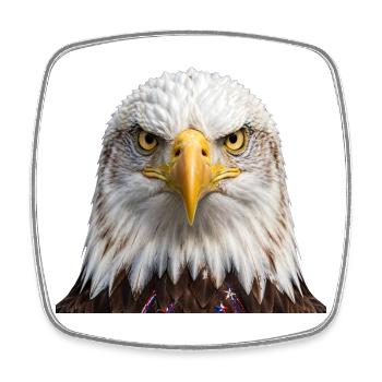 Eagle Portrait Bold Head Artwork - Square fridge magnet - white - Front