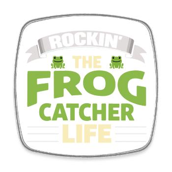 Rockin The Frog Catcher Life Froschfänger - Square fridge magnet - white - Front