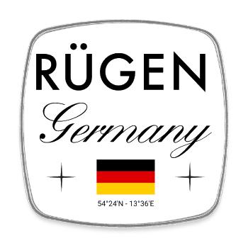 Rügen Deutschland Koordinaten Reise Souvenir - Viereckiger Kühlschrankmagnet - Weiß - Vorne