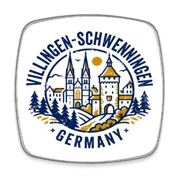 Vintage Villingen Schwenningen Germany City - Viereckiger Kühlschrankmagnet - Weiß - Vorne