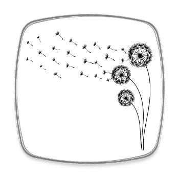 Dandelion Dandelion - Square fridge magnet - white - Front