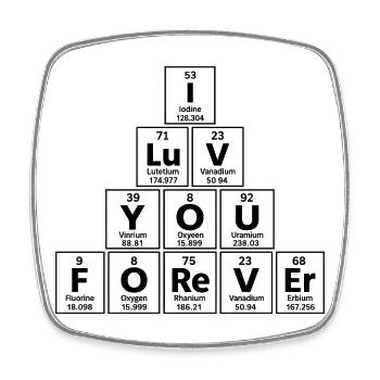 Chemistry Lovers Periodic Table - Square fridge magnet - white - Front