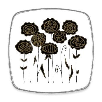 Flowers - Square fridge magnet - white - Front