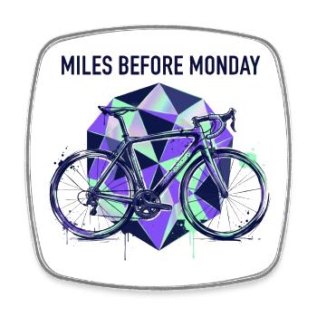 Wheels Before Monday Geometry - Square fridge magnet - white - Front