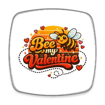 Be(e) my Valentine ❤ - Square fridge magnet - white - Front
