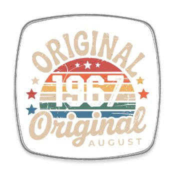 Original Août 1967 Vintage Anniversaire 1967 - Magnet carré - blanc - Devant