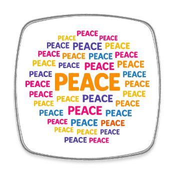 Peace - Frieden ist das Wichtigste. - Viereckiger Kühlschrankmagnet - Weiß - Vorne