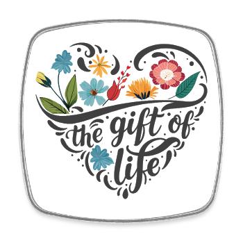 Flower Heart - Square fridge magnet - white - Front