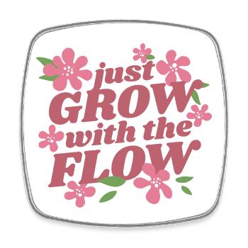 Grow Flow Women - Square fridge magnet - white - Front