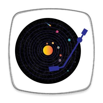 Vinyle - Magnet carré - blanc - Devant
