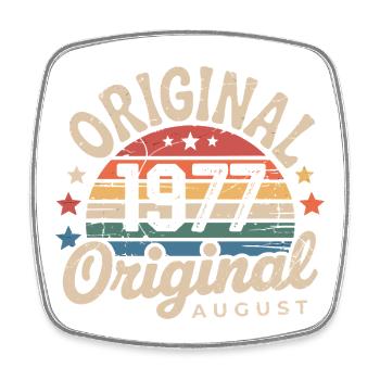 Original Août 1977 Vintage Anniversaire 1977 - Magnet carré - blanc - Devant
