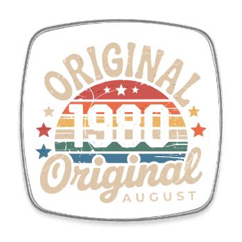Original Août 1980 Vintage Anniversaire 1980 - Magnet carré - blanc - Devant