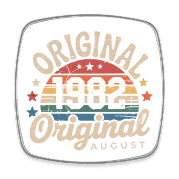 Original Août 1982 Vintage Anniversaire 1982 - Magnet carré - blanc - Devant
