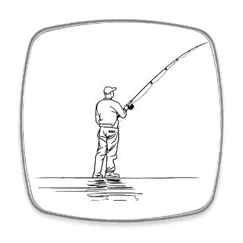 Dessin de Fischer - Magnet carré - blanc - Devant