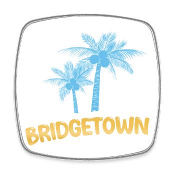 Bridgetown - Square fridge magnet - white - Front
