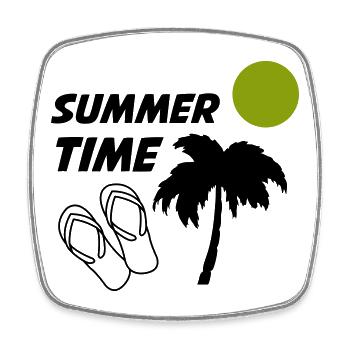 Summertime - Square fridge magnet - white - Front
