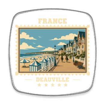 Frankreich Vintage Reisemarke - Viereckiger Kühlschrankmagnet - Weiß - Vorne