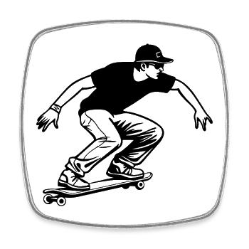 Skateboarding Boy - Square fridge magnet - white - Front
