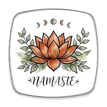 Lotus Namaste Yoga Shirt Damen Boho Mondphasen - Viereckiger Kühlschrankmagnet - Weiß - Vorne