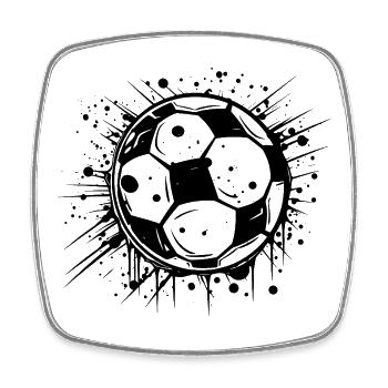 Football - Magnet carré - blanc - Devant