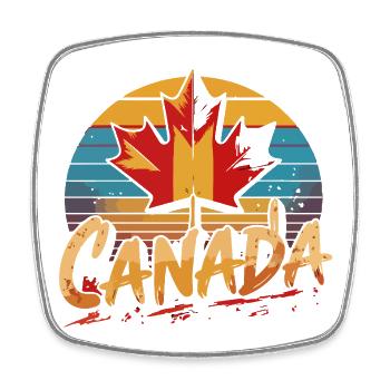 Canada Pride Rainbow Maple - Viereckiger Kühlschrankmagnet - Weiß - Vorne