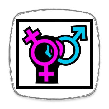 Gender Symbols Pride Icon - Square fridge magnet - white - Front