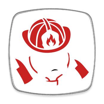 Fire Dog Silhouette Logo - Square fridge magnet - white - Front