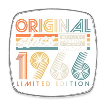 Original 1966 Jahrgang Vintage Retro Geburtstag - Viereckiger Kühlschrankmagnet - Weiß - Vorne