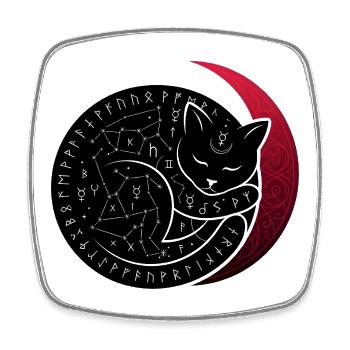 Constellation du Chat Lunaire - Magnet carré - blanc - Devant