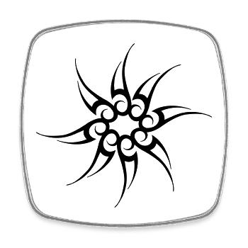 Star Tribal - Viereckiger Kühlschrankmagnet - Weiß - Vorne