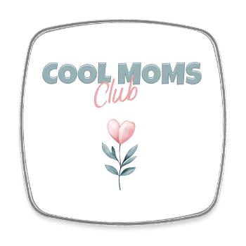 Cool Moms Club Muttertag Mama Herz Blume Geschenk - Viereckiger Kühlschrankmagnet - Weiß - Vorne