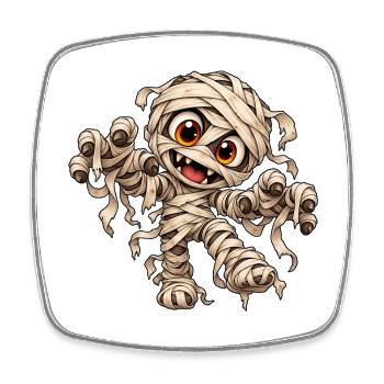 Mumie - Monster unter dem Bett Party - Viereckiger Kühlschrankmagnet - Weiß - Vorne