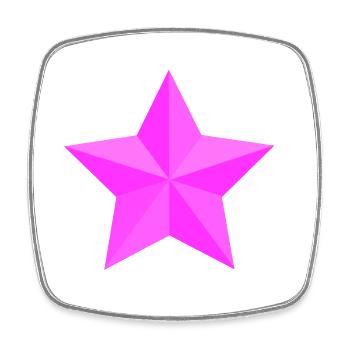 Geometrische Pink Star - Viereckiger Kühlschrankmagnet - Weiß - Vorne