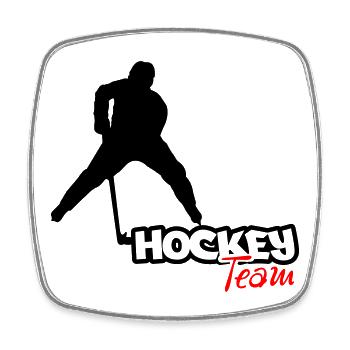Hockey Team - Viereckiger Kühlschrankmagnet - Weiß - Vorne