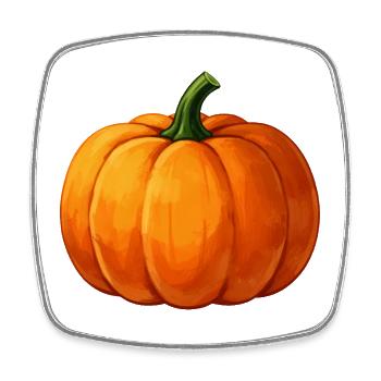 Herbstkürbis - Viereckiger Kühlschrankmagnet - Weiß - Vorne