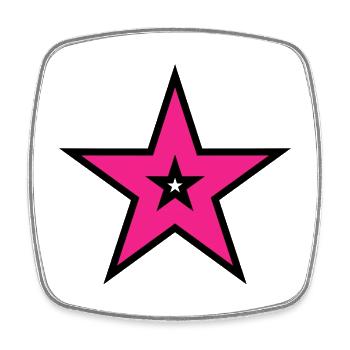 Pink Star auf Schwarz - Viereckiger Kühlschrankmagnet - Weiß - Vorne