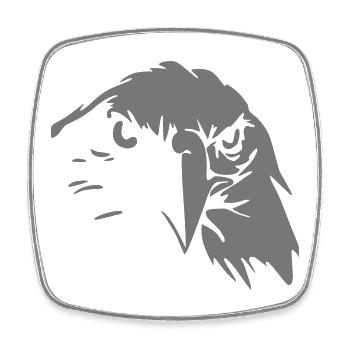 Greifvogel - Viereckiger Kühlschrankmagnet - Weiß - Vorne
