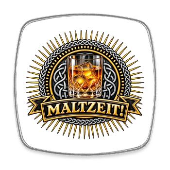 Maltzeit Whiskeyglas Motiv - Viereckiger Kühlschrankmagnet - Weiß - Vorne