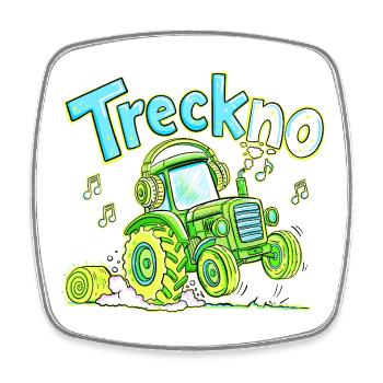 Treckno Traktor Techno Trecker Landwirt Party - Viereckiger Kühlschrankmagnet - Weiß - Vorne