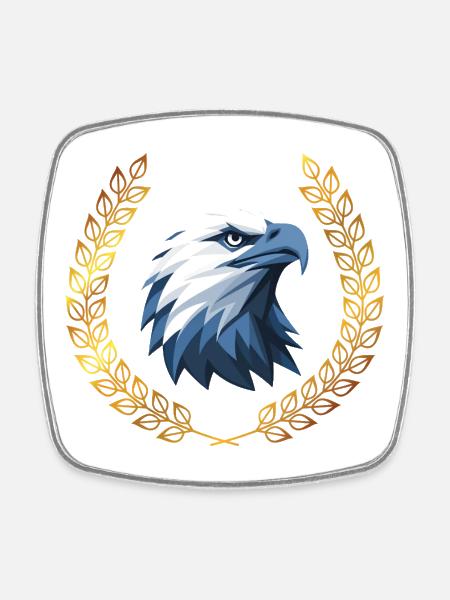 Eagle - Viereckiger Kühlschrankmagnet - Weiß