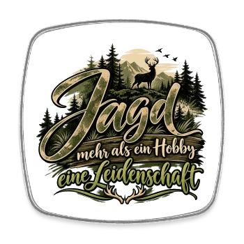 Jäger/in Jagd Leidenschaft Hobby Natur Tiere Wald - Viereckiger Kühlschrankmagnet - Weiß - Vorne
