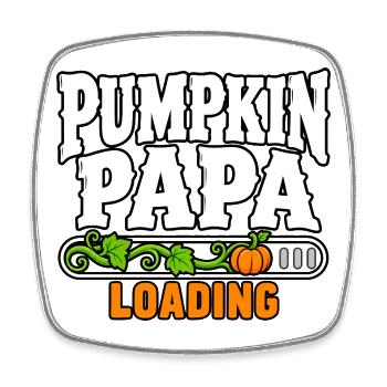 Kürbis Papa Loading - Viereckiger Kühlschrankmagnet - Weiß - Vorne