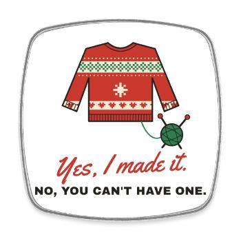 Ja, ich habe ihn zum nordischen Pullover gemacht - Viereckiger Kühlschrankmagnet - Weiß - Vorne