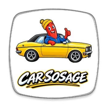 Auto SOS Age Sosage Wurst Rs2000 - Viereckiger Kühlschrankmagnet - Weiß - Vorne
