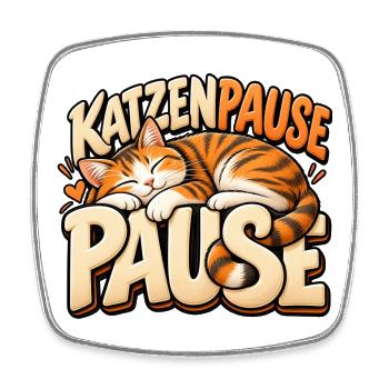Katzenpause ist gut! Geschenkidee für Katzenfans - Viereckiger Kühlschrankmagnet - Weiß - Vorne