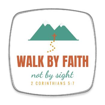Walk By Faith Not By Sight – 2 Corinthians 5:7 - Viereckiger Kühlschrankmagnet - Weiß - Vorne