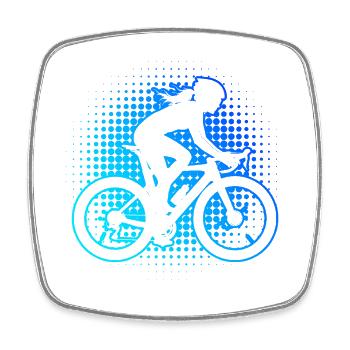 Strassenradsport Geschenkidee für die Velofahrerin - Viereckiger Kühlschrankmagnet - Weiß - Vorne