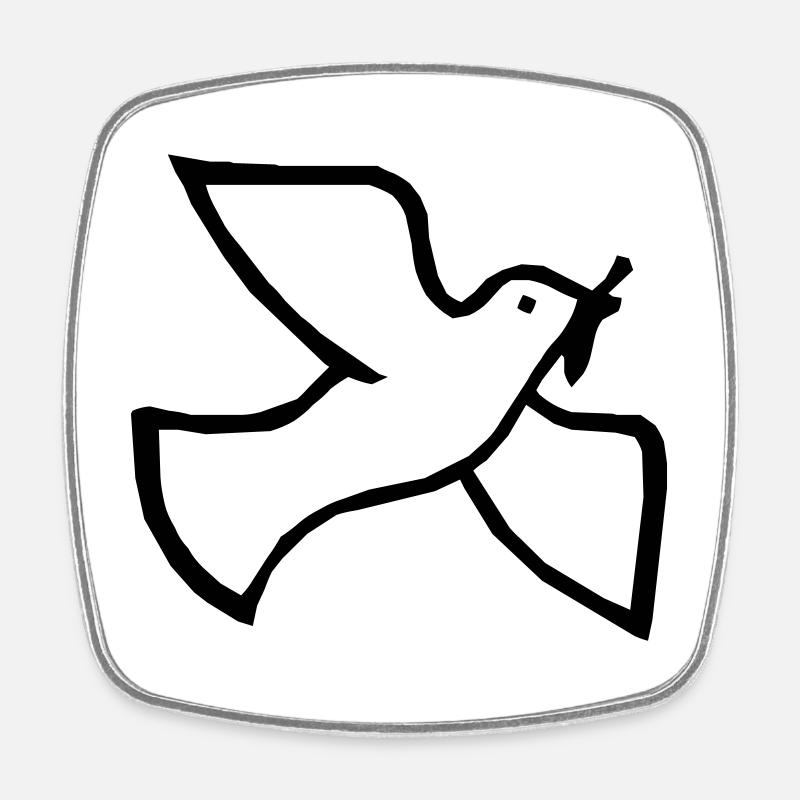 Colombe de la paix - Magnet carré - blanc
