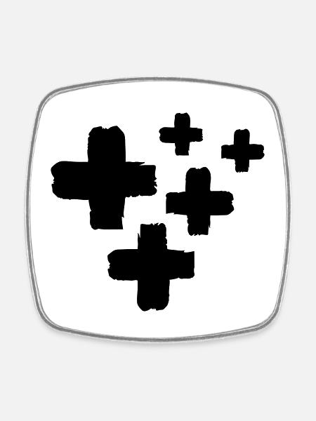 crosses - Square fridge magnet - white