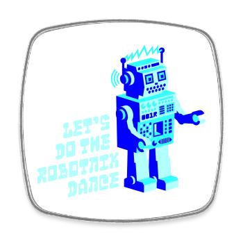 robotnik dance - old school robots - Viereckiger Kühlschrankmagnet - Weiß - Vorne